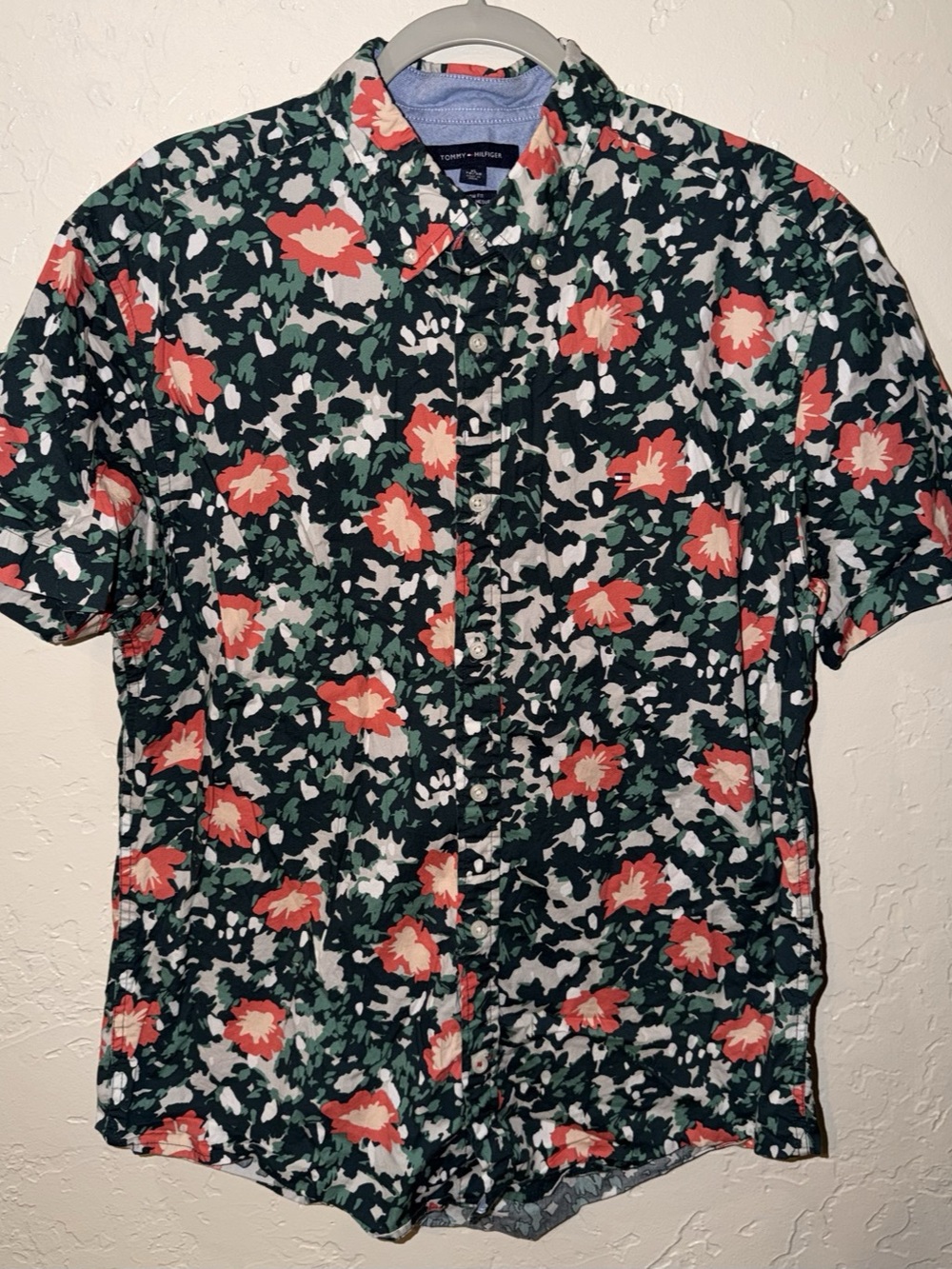 Tommy Hilfiger Men's Floral Custom Fit Shirt XL Like New